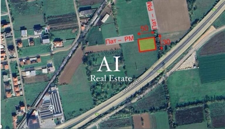 150€ /m2 – Parcel për shitje, 1.500m2 pas fabrikës “Teteks”- Tetovë